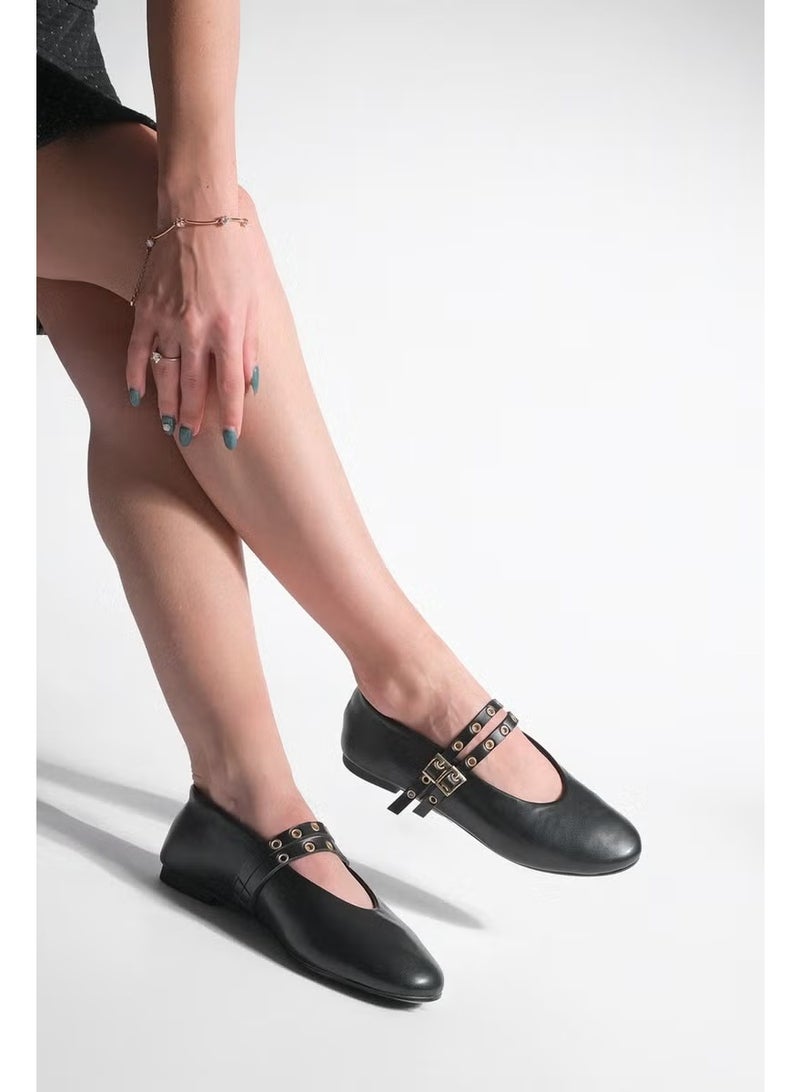 MARJIN Women's Double Band Studded Casual Flats Bekosa - Image 2
